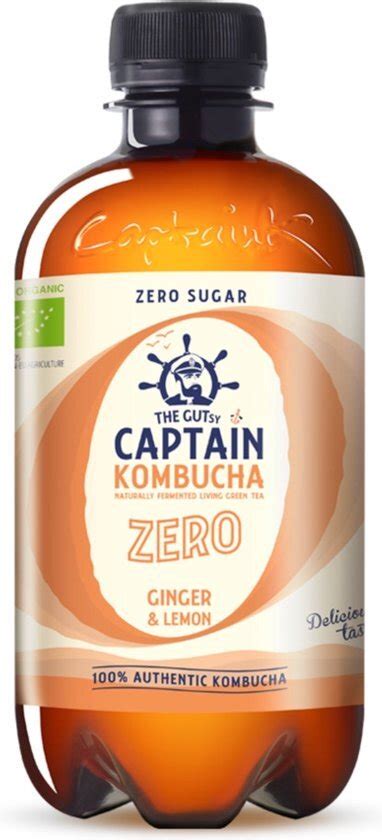 The Gutsy Captain Kombucha Zero Ginger Lemon X Ml Snel