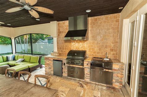 Custom Pergola Shade Structure And Outdoor Kitchen Addition In Tampa