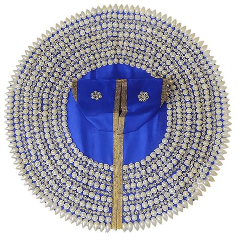 Laddu Gopal Dress Set With Pagdi Size Blue Cm Round Kanha Ji