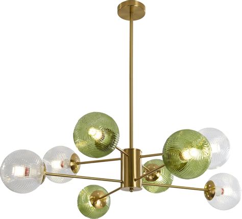 BOKT Modern 8 Lights Large Globe Sputnik Chandelier Light Fixture Mid