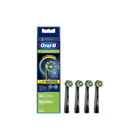 Oral B Cross Action 4 Stuks CleanMaximiser Opzetborstels Zwart My