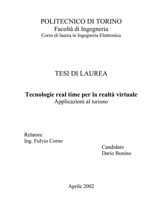 POLITECNICO DI TORINO TESI DI LAUREA