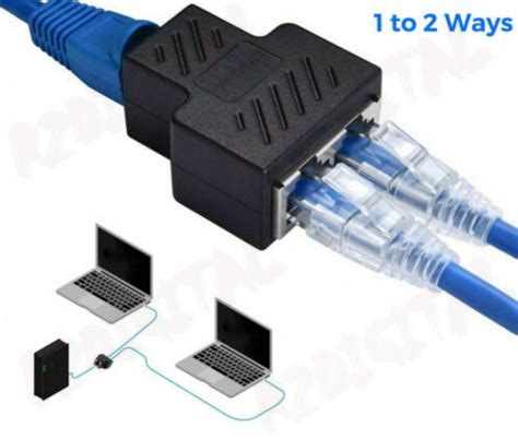 Plug Sdoppiatore Rete Lan Ethernet F F Splitter Y Extender Da Rj A