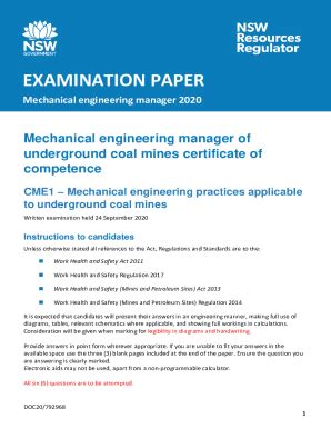 Fillable Online Mechanical Engineering Manager Of Underground Coal