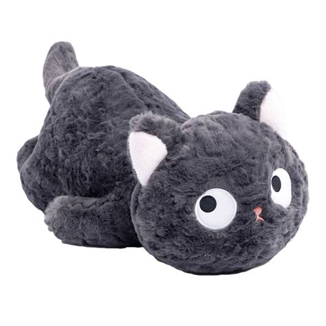 Pontos Cat Plush Toy Funny Cute Three Poses Black Cat Soft Plushies Ornament Sleep Pillow