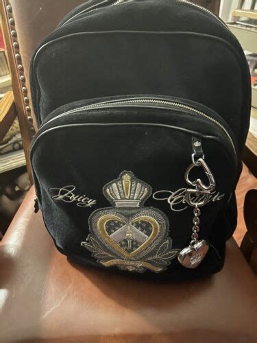 Rare Htf Vintage Juicy Couture Y K Black Backpack Bag Gem