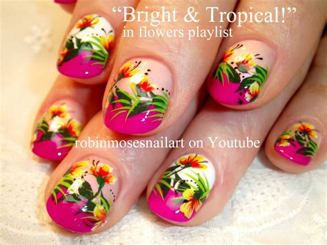 Robin Moses Nail Art Tropical Nail Art Coral Nail Art Neon Orange