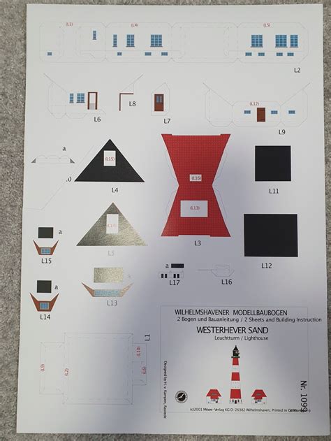 Leuchtturm Westerhever Sand Wilhelmshavener Modellbaubogen Gebaut