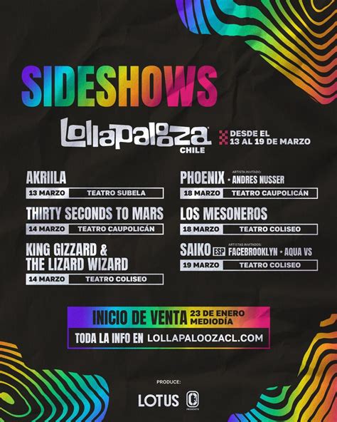 Estos Son Los Artistas Confirmados Para Los Sideshows De Lollapalooza