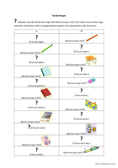 vocabulaire matériel scolaire pratiq Français FLE fiches pedagogiques