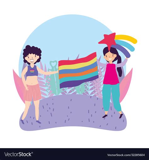 Pride Parade Lgbt Community Man And Woman Vector Image