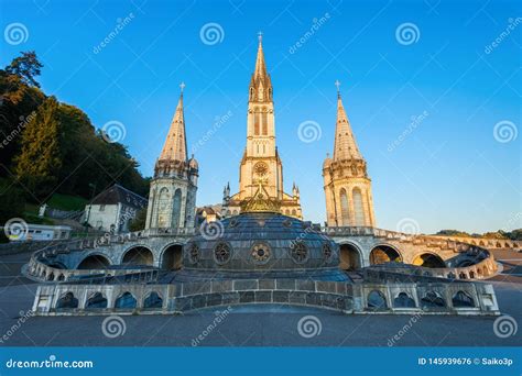 Sanctuary Our Lady Church Lourdes Stock Photo Image Of City