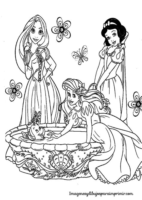 PARA COLOREAR Princesas Disney Para Colorear