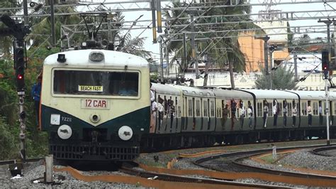 Electric Suburban Train At Chennai Fast Line To Beach Youtube