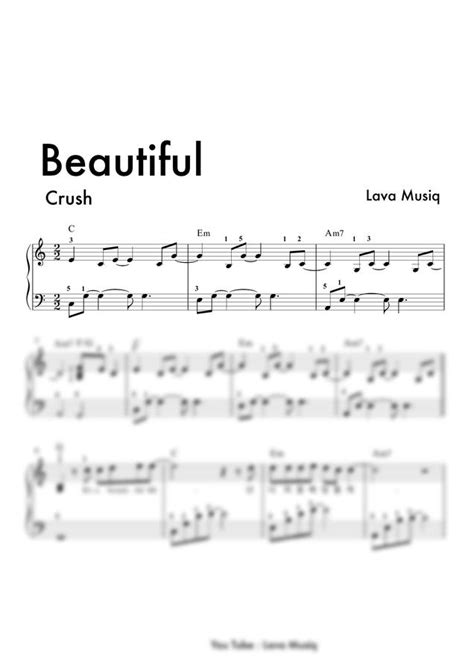 악보 크러쉬 Crush Beautiful 도깨비 Ost 쉬운악보 By Lava