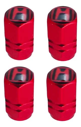 Tapones De V Lvula Honda Para Llantas Aluminio Rojo