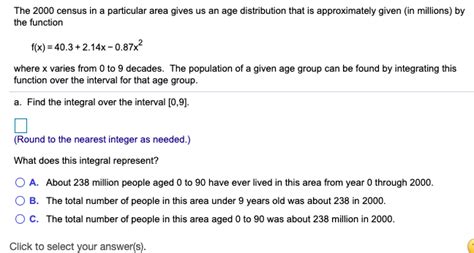 Solved The Census In A Particular Area Gives Us An Age Chegg