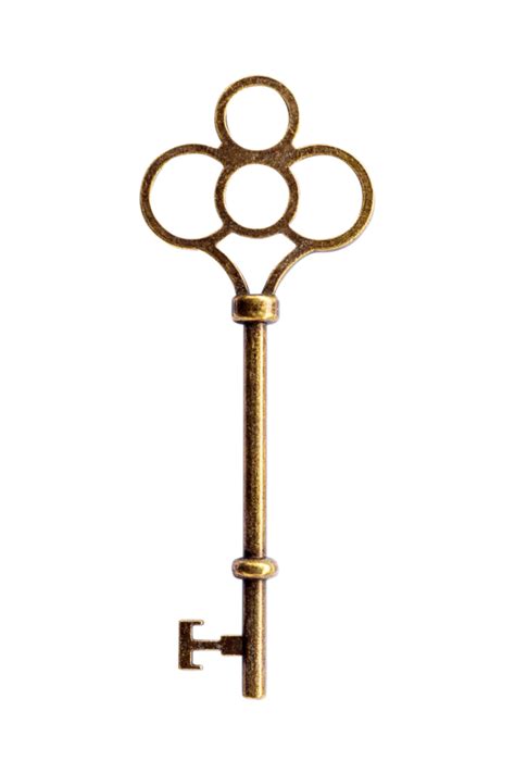 Close Up Old Vintage Key Isolated On Transparent Background Png