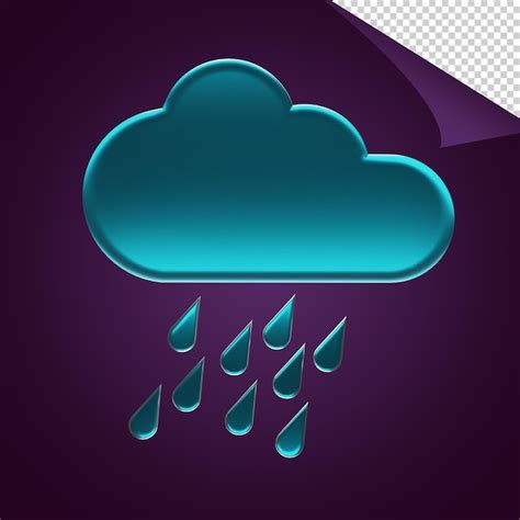 Icono De Clima Lluvioso Con Nube Azul Claro Archivo Psd Premium