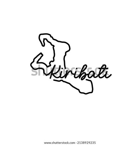 Kiribati Outline Map Handwritten Country Name Stock Vector Royalty