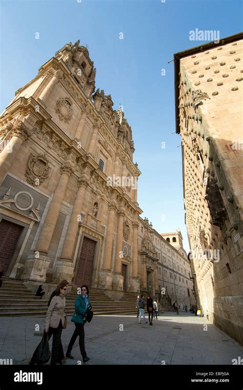 SALAMANCA, SPAIN - NOVEMBER 21, 2014: View of two main touristic attractions - Pontifical ...