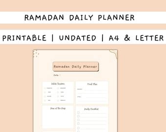 Printable Ramadan Planner Etsy