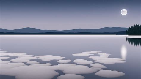 Premium Ai Image A Full Moon Is Shining Over A Lake