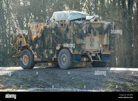 Close Up Of A British Army Ridgback 4x4 4 Wheel Drive Protected Patrol