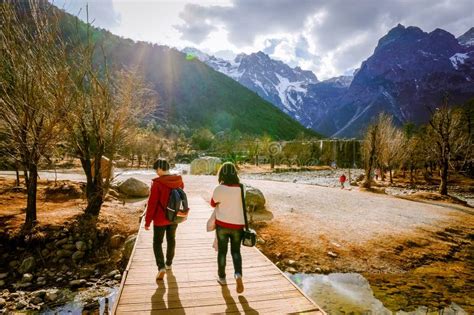 Blue Moon Valley Baishui River Landscape And Jade Dragon Snow Mountain