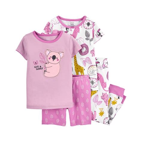 Set de 4 Piezas de Pijama de Algodón de Ajuste 100 Perfecto de Koalas