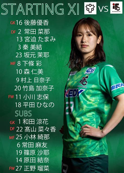 伊賀fcくノ一三重【公式】 On Twitter 2023プレナスなでしこリーグ1部第8節 🆚日体大smg横浜 【starting 11