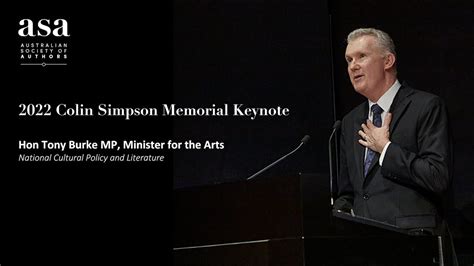 Colin Simpson Memorial Keynote The Hon Tony Burke Mp Minister