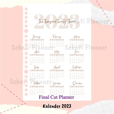 Jual Kalender Calendar Bullet Journal Kertas Binder