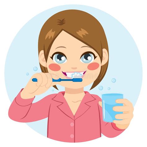 Girl Brushing Teeth Stock Illustrations – 1,588 Girl Brushing Teeth ...