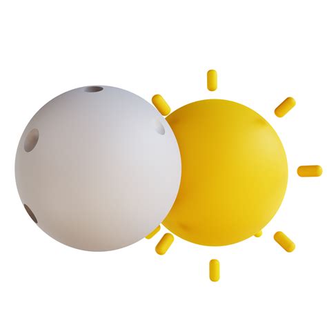 3d Illustration Sun And Moon 10854459 Png