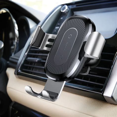 Baseus Qi Car Phone Holder Wireless Fast Charger Gravity Mount Holder 10w Silicone 4 0 6 5 Inch