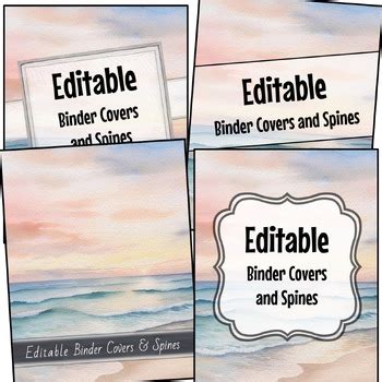 Editable Binder Covers Spines Ocean Bliss By Just So Sharon Oliver