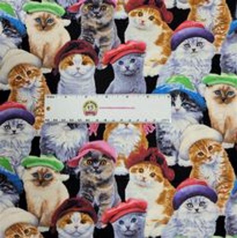 Cats in Hats - Elizabeth's Studio Cotton - Funky Monkey Fabrics Inc.