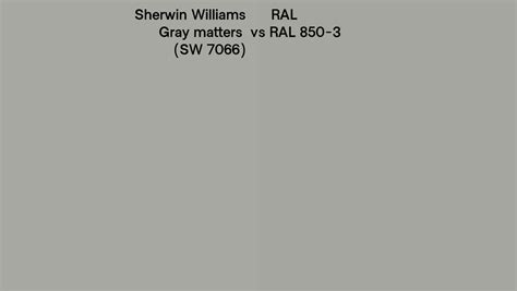 Sherwin Williams Gray Matters SW 7066 Vs RAL RAL 850 3 Side By Side