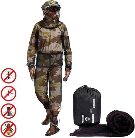 Bug Tamer Mosquito Suit For Men Camo Outdoor Hunting Clothing With