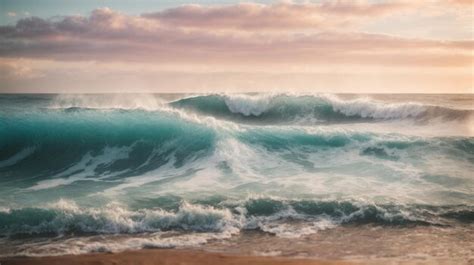 Fundo De Ondas De Cores Pastel De Ondas Foto Premium