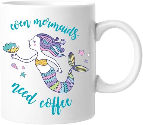 Even Mermaids Need Coffee Coffee Mug Home And Kitchen