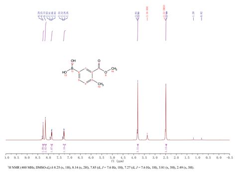 Methyl Borono Methylbenzoate H Nmr Spectrum