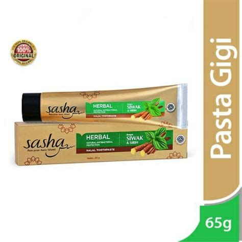 Jual Pasta Gigi Herbal Sasha Siwak Dan Sirih 65gr Pasta Gigi Herbal