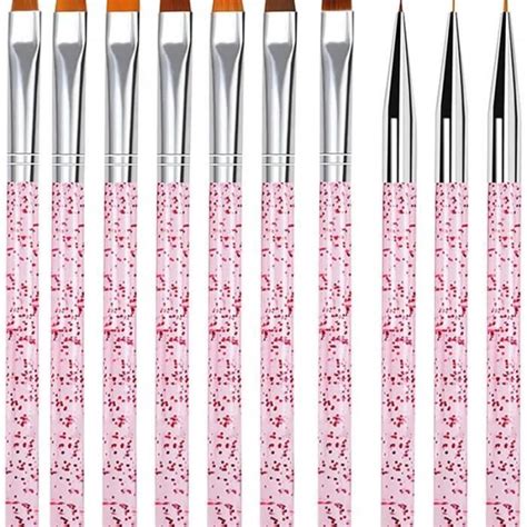 10 pinceaux ongles nail art Brosses et déco d ongles gel UV Peinture