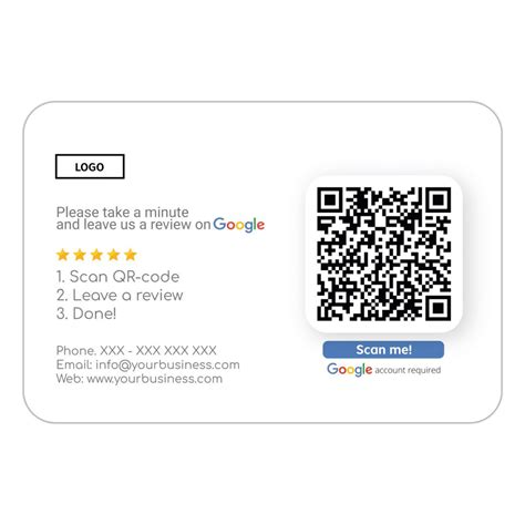 Google Review Business Card Simple With Google Review Qr Code Truzzer