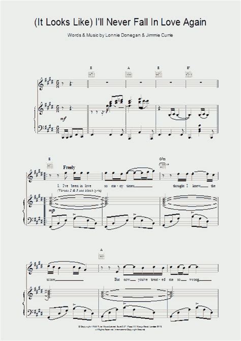 I Ll Never Fall In Love Again Piano Sheet Music