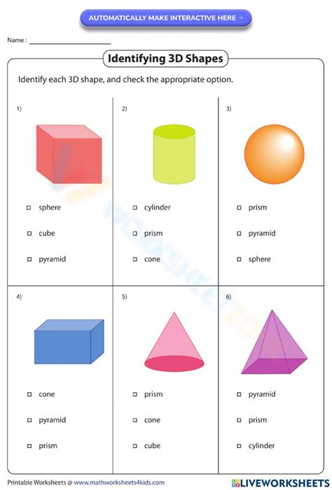 Free Identify 3d Shapes Worksheet Download Free Identify 3d Shapes Worksheet Png Images Free