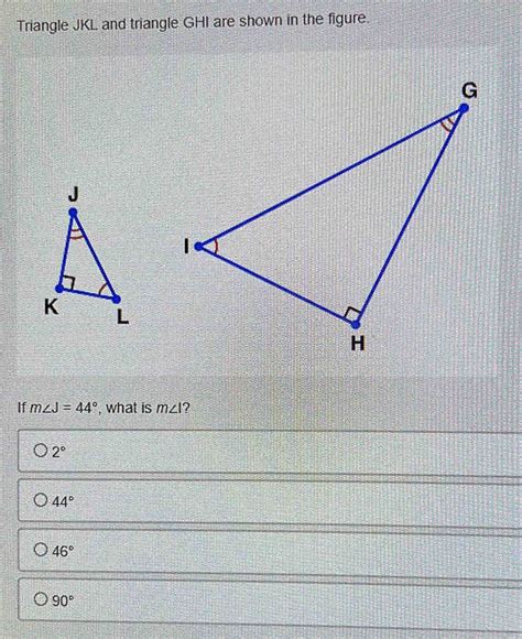 Solved Triangle Jkl And Triangle Ghi Are Shown In The Figure If M J