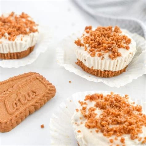 No Bake Mini Biscoff Cheesecakes With Greek Yogurt Less Sugar